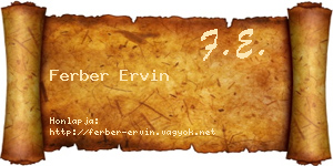 Ferber Ervin névjegykártya