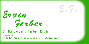 ervin ferber business card